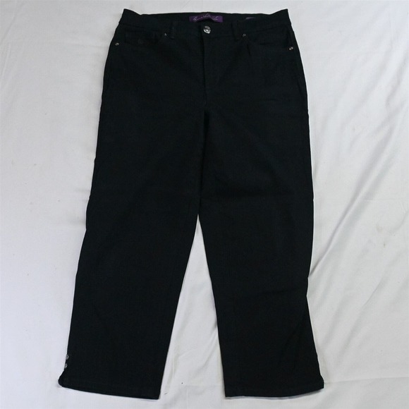 Gloria Vanderbilt 10 Amanda Classic Taper Black Stretch‎ Denim Jeans - Picture 1 of 5